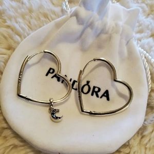 Pandora Asymmetrical hearts with moon